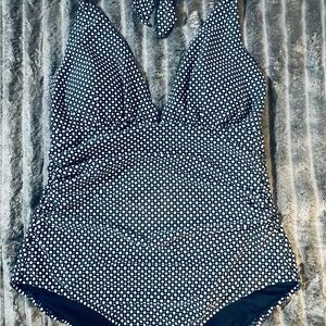 GAP Blue and White One Piece Swimsuit